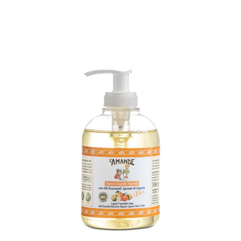 Sapone Liquido Agrumi di Liguria Bio L’Amande 300 ml