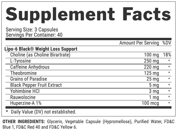 NUTREX Lipo 6 Black USA Version 120 cps - immagine 3