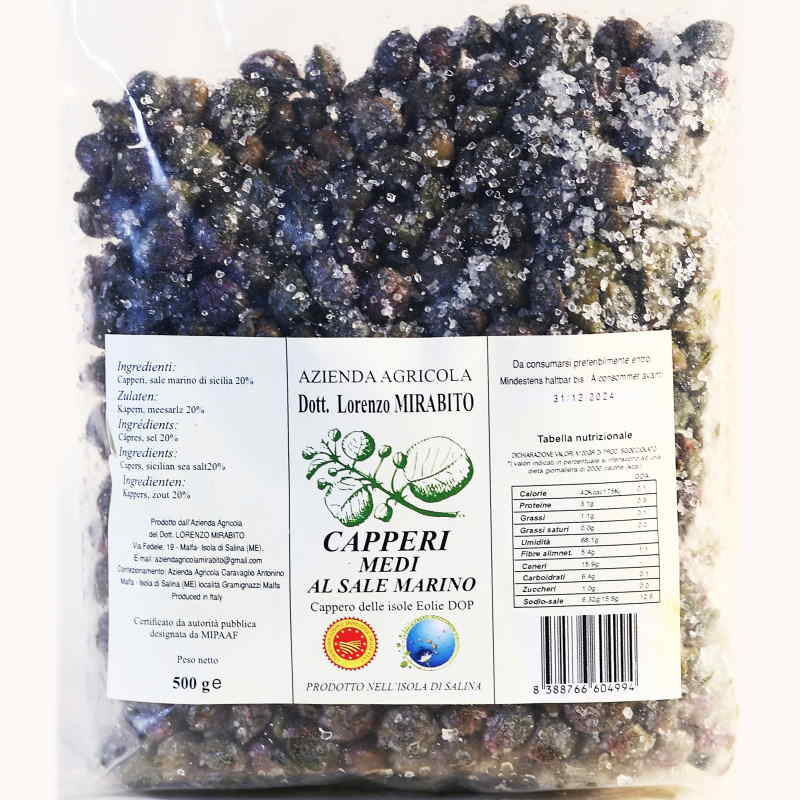 Capperi medi sotto sale delle isole Eolie DOP - immagine 2